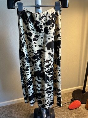 Jason Wu Brown Cream Cow Print Maxi Skirt | Animal Print | Designer | S